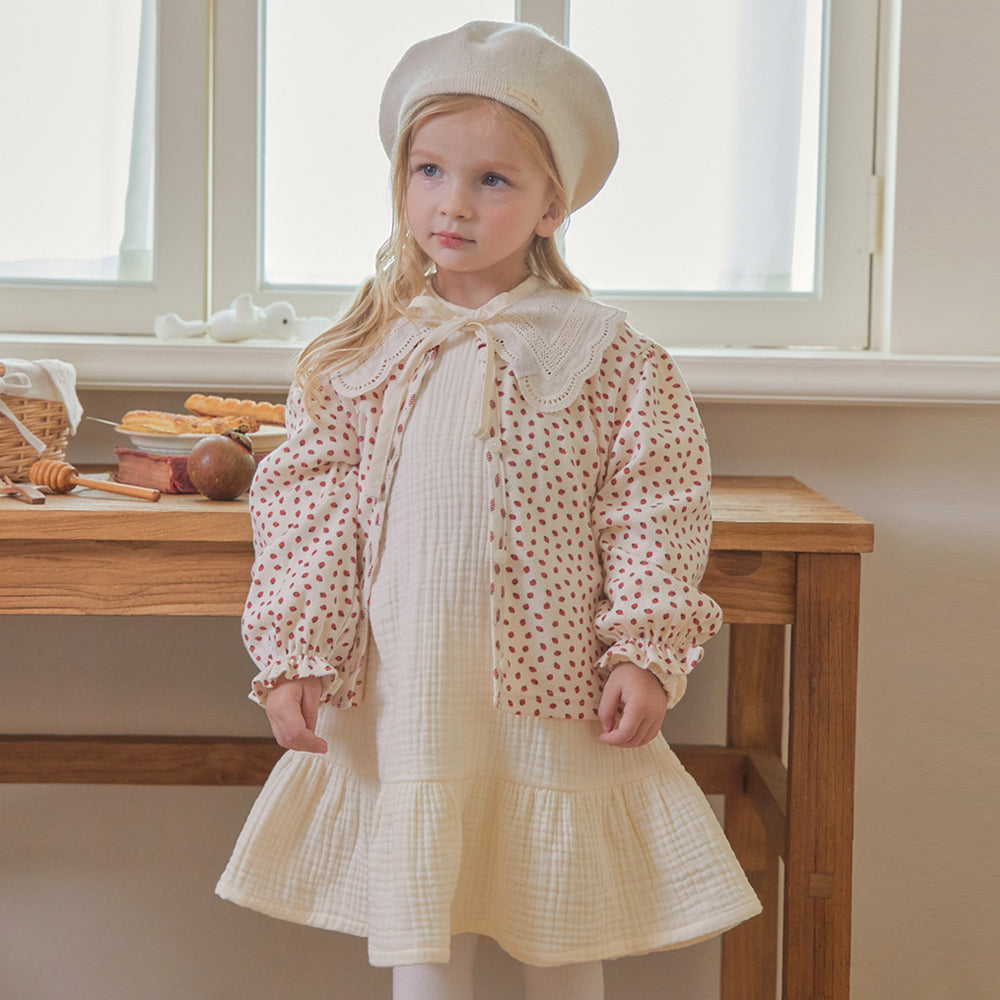 CREAM BUTTON DRESS - CREAM