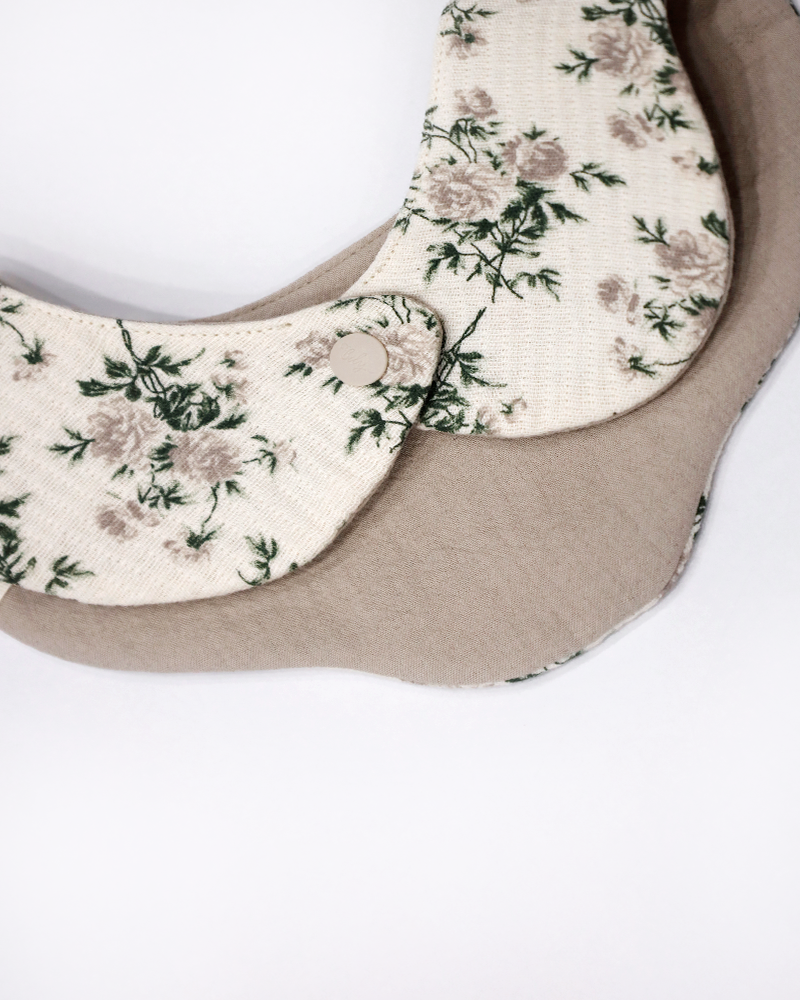 Dual collar bib khaki&ranun
