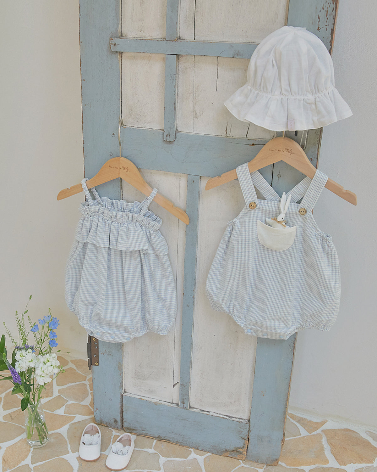 Mia Suspender Bodysuit-Blue