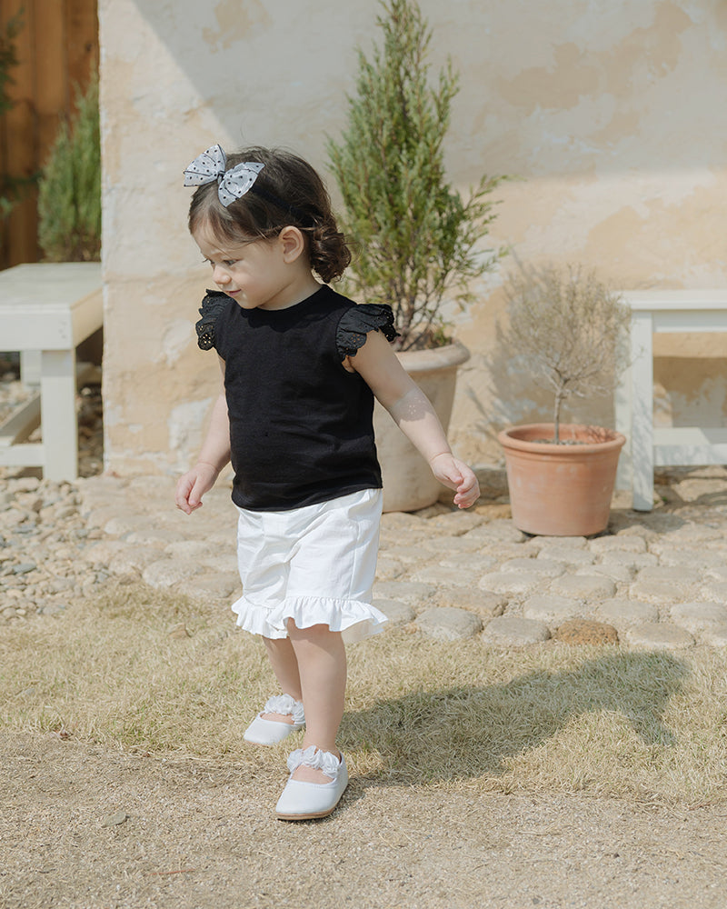 Stella Frilled Shorts-Ivory