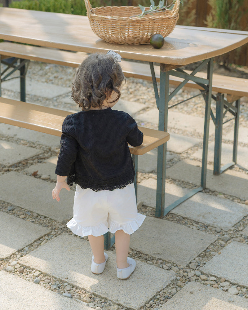 Stella Frilled Shorts-Ivory