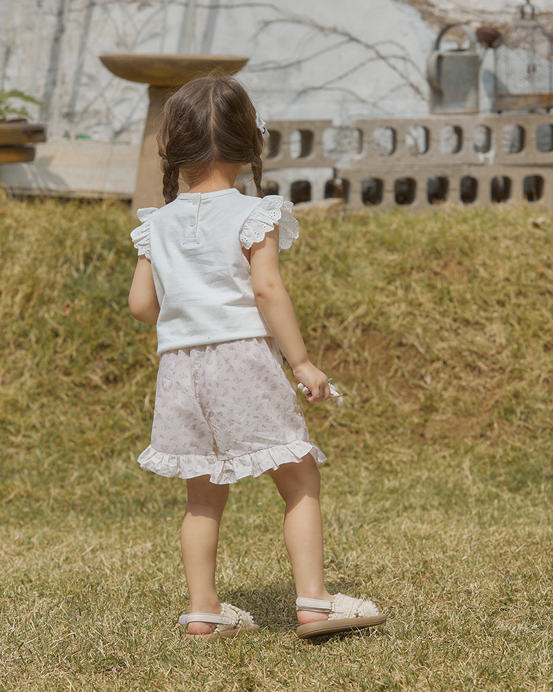 Rania Frilled Shorts-Ivory