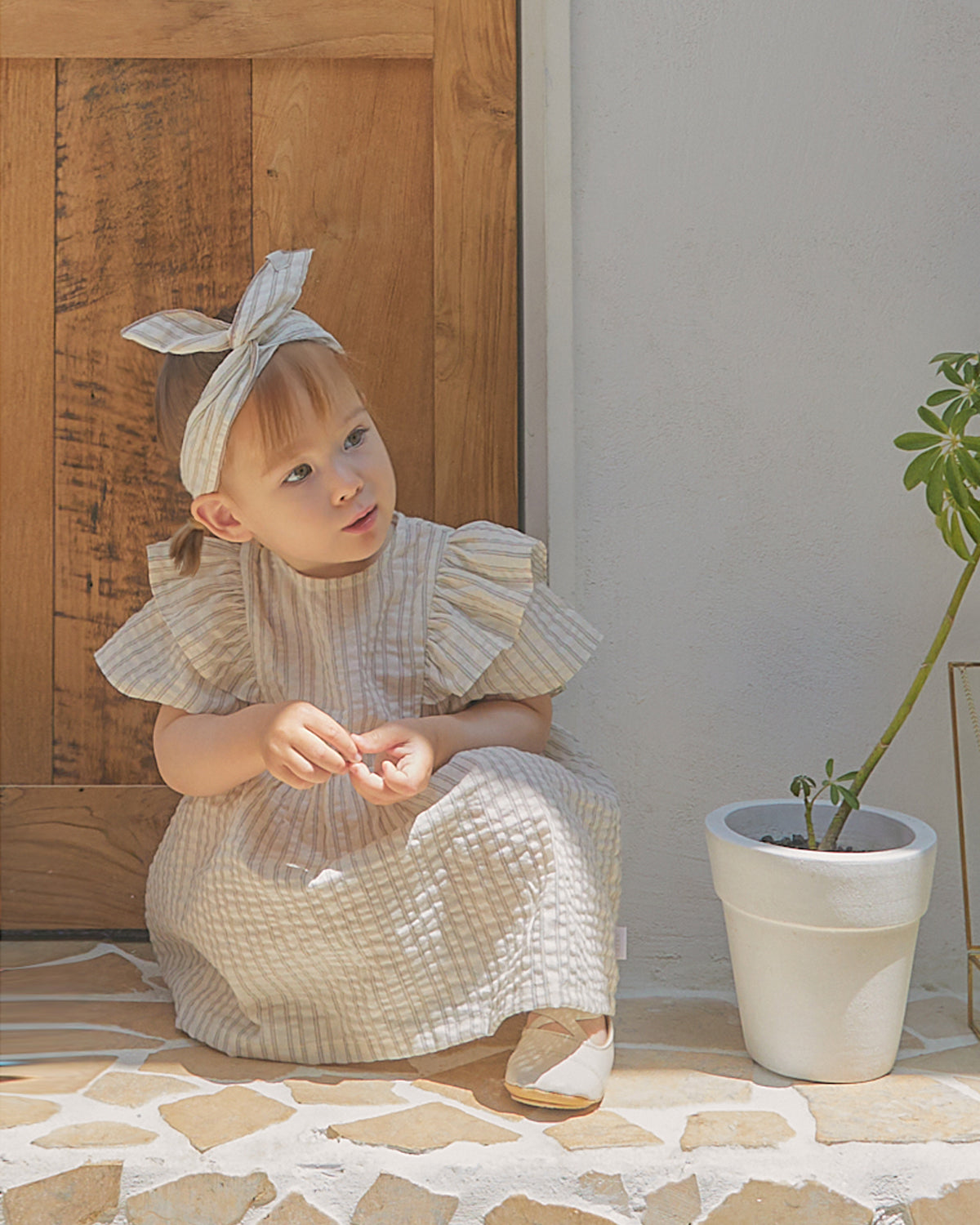Ava Wire Hairband-Beige