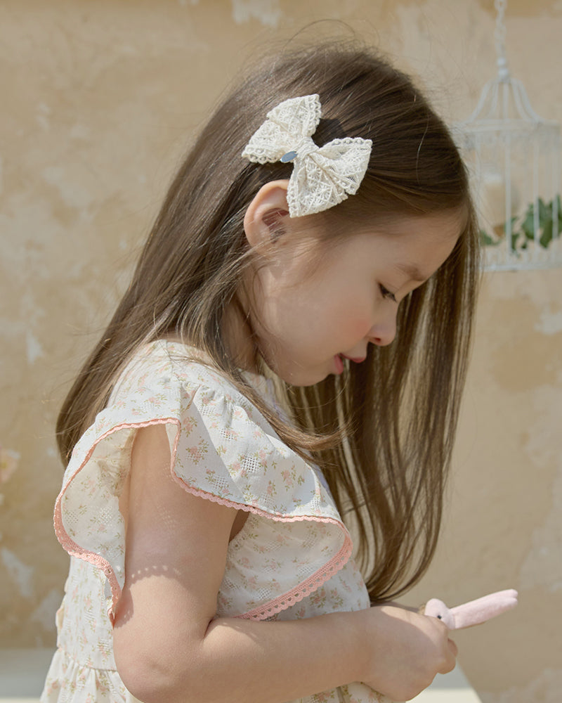 Dia Ribbon Hairclip-Cream