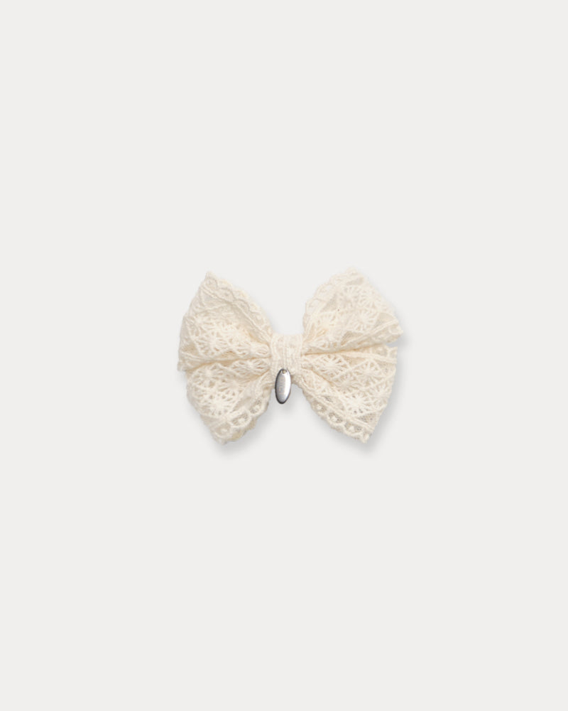 Dia Ribbon Hairclip-Cream