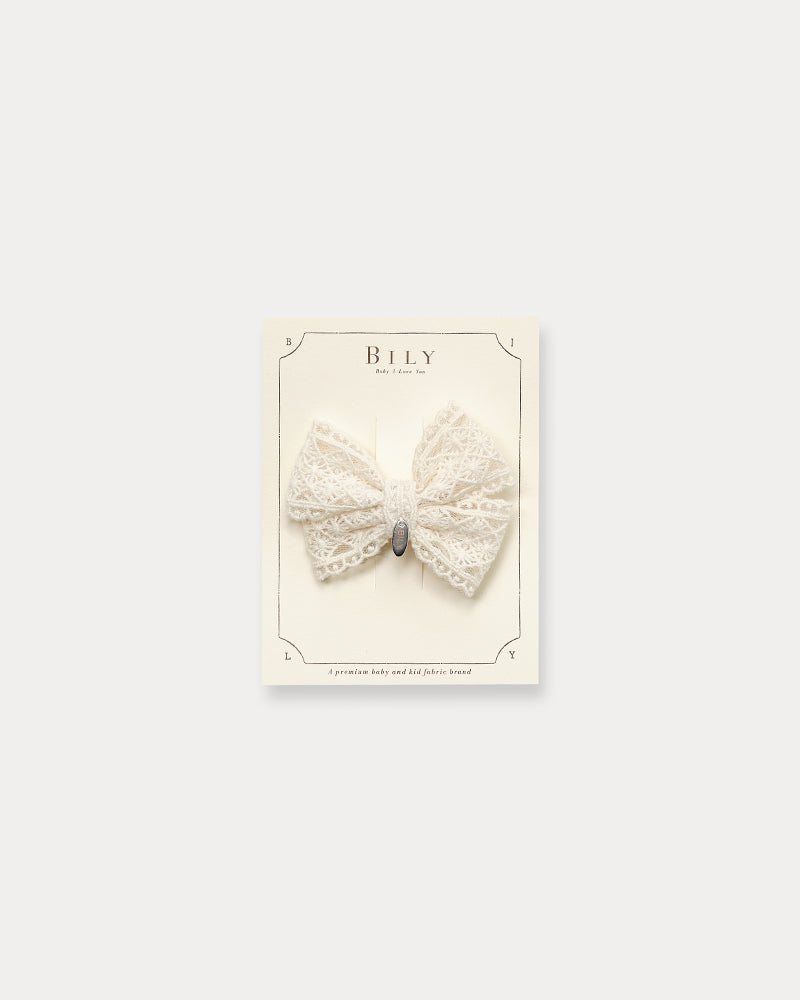 Dia Ribbon Hairclip-Cream