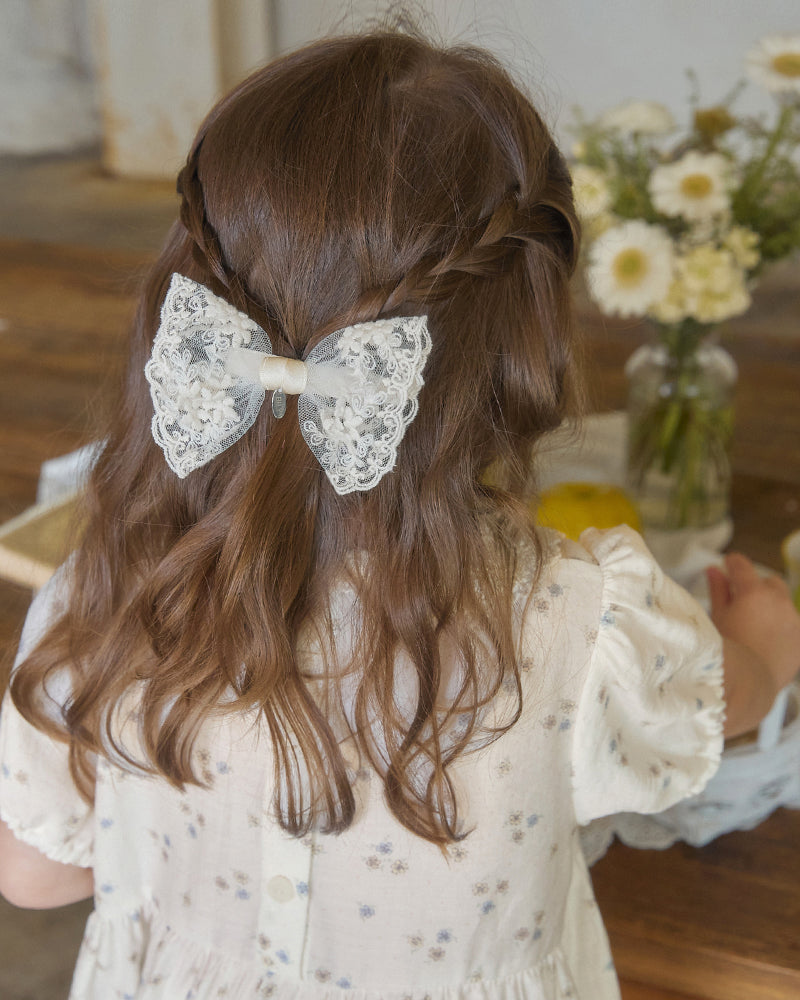 Ella Ribbon Hairclip-Cream