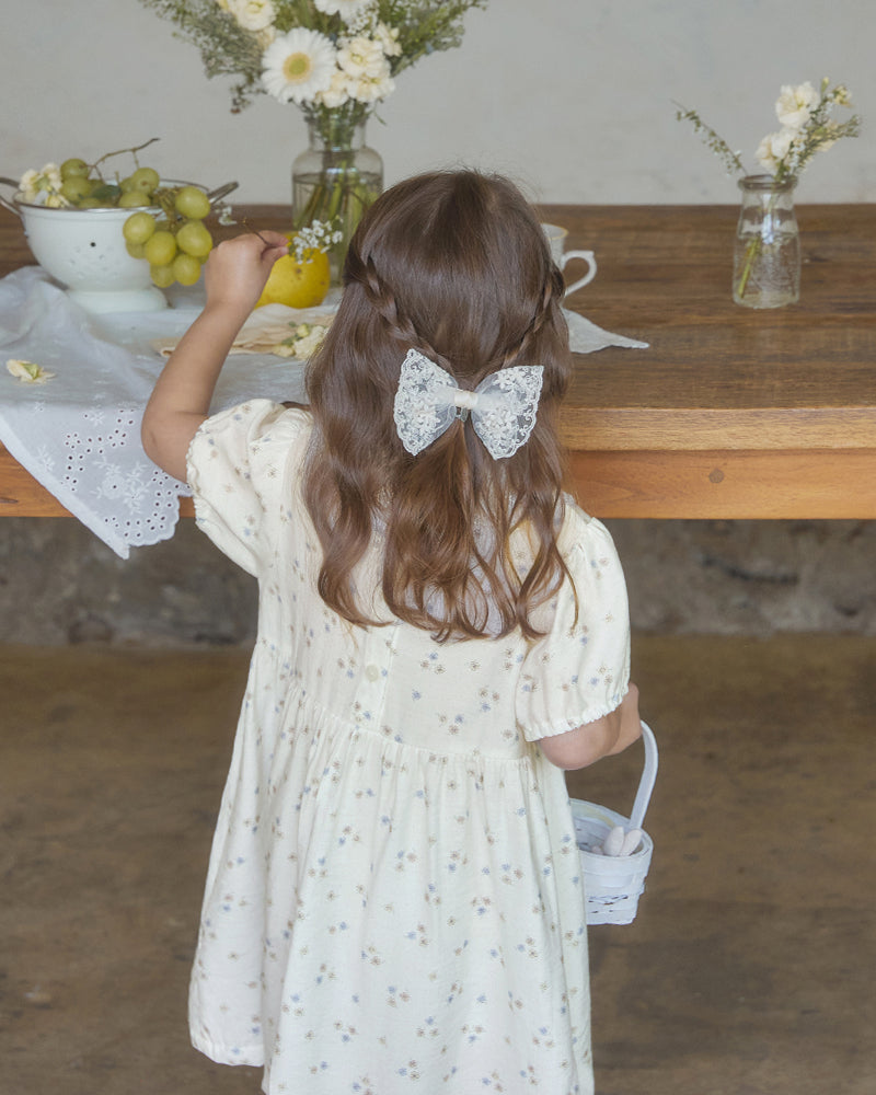 Ella Ribbon Hairclip-Cream