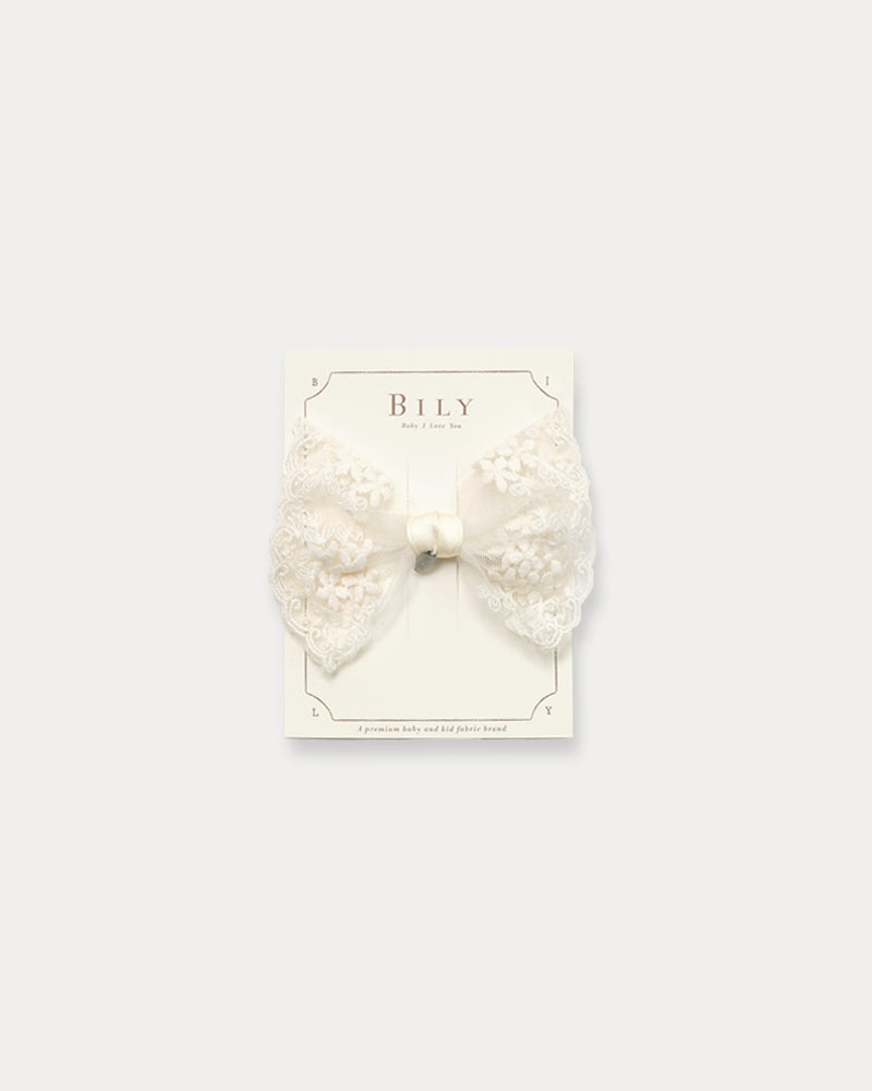 Ella Ribbon Hairclip-Cream