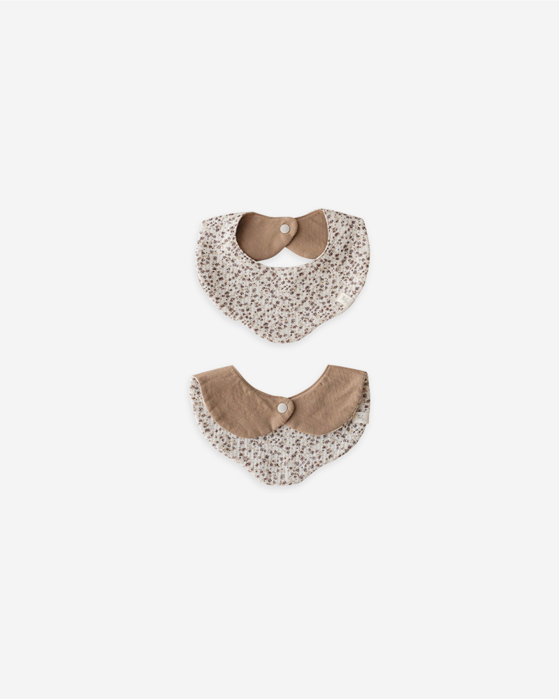 Dual collar bib brown&flo