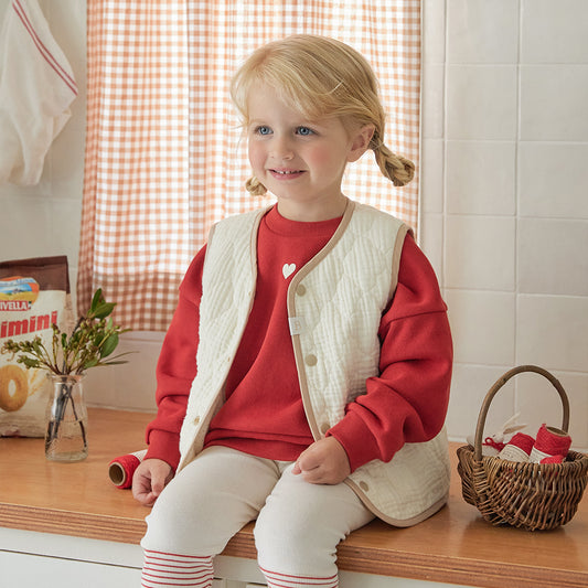 PASTEL REVERSIBLE VEST - CREAM