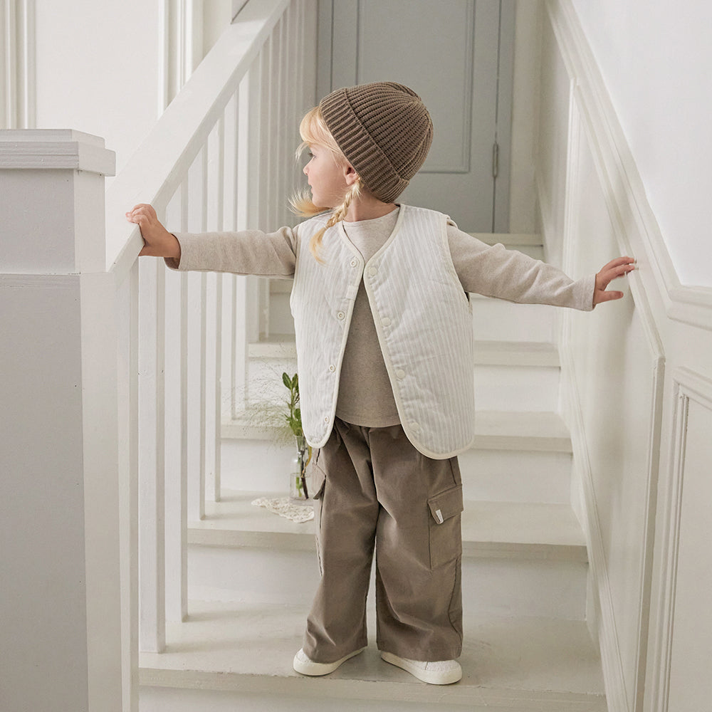 PASTEL REVERSIBLE VEST - BROWN