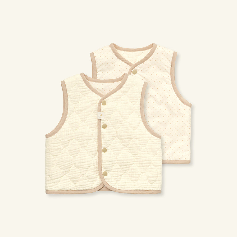 PASTEL REVERSIBLE VEST - CREAM