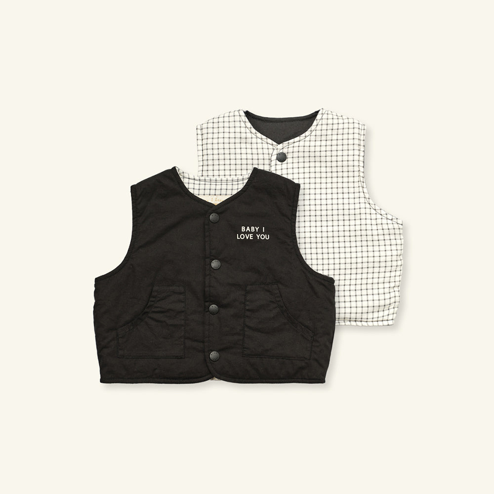 LANDEON REVERSIBLE VEST - BLACK
