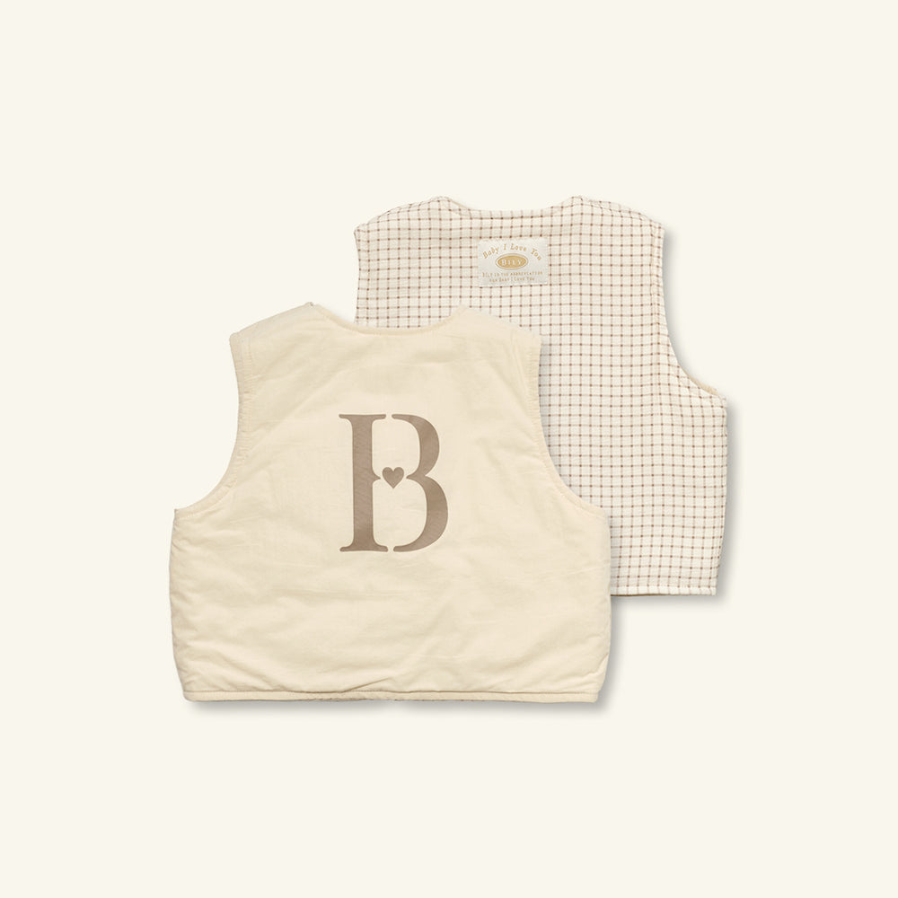 LANDEON REVERSIBLE VEST - CREAM