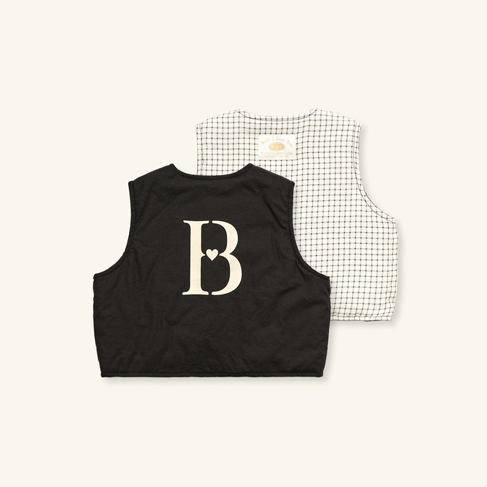 LANDEON REVERSIBLE VEST - BLACK