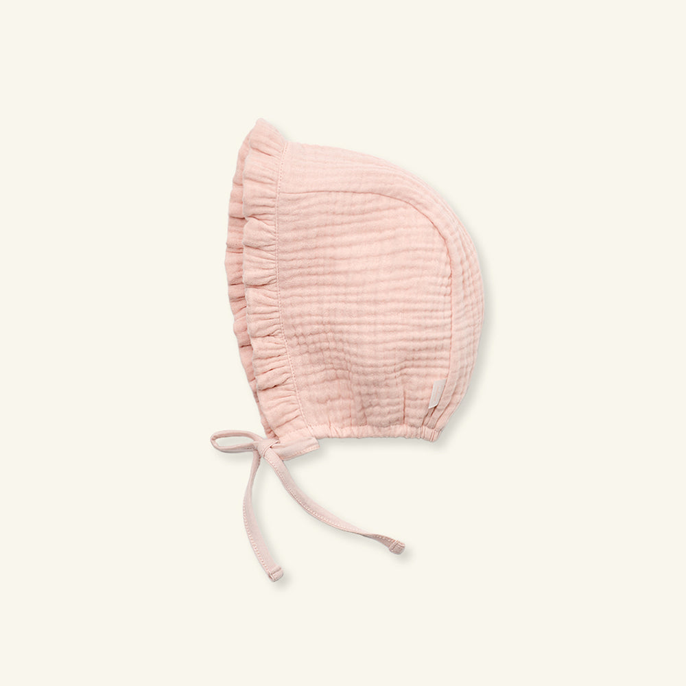 CREAM RUFFLE BONNET