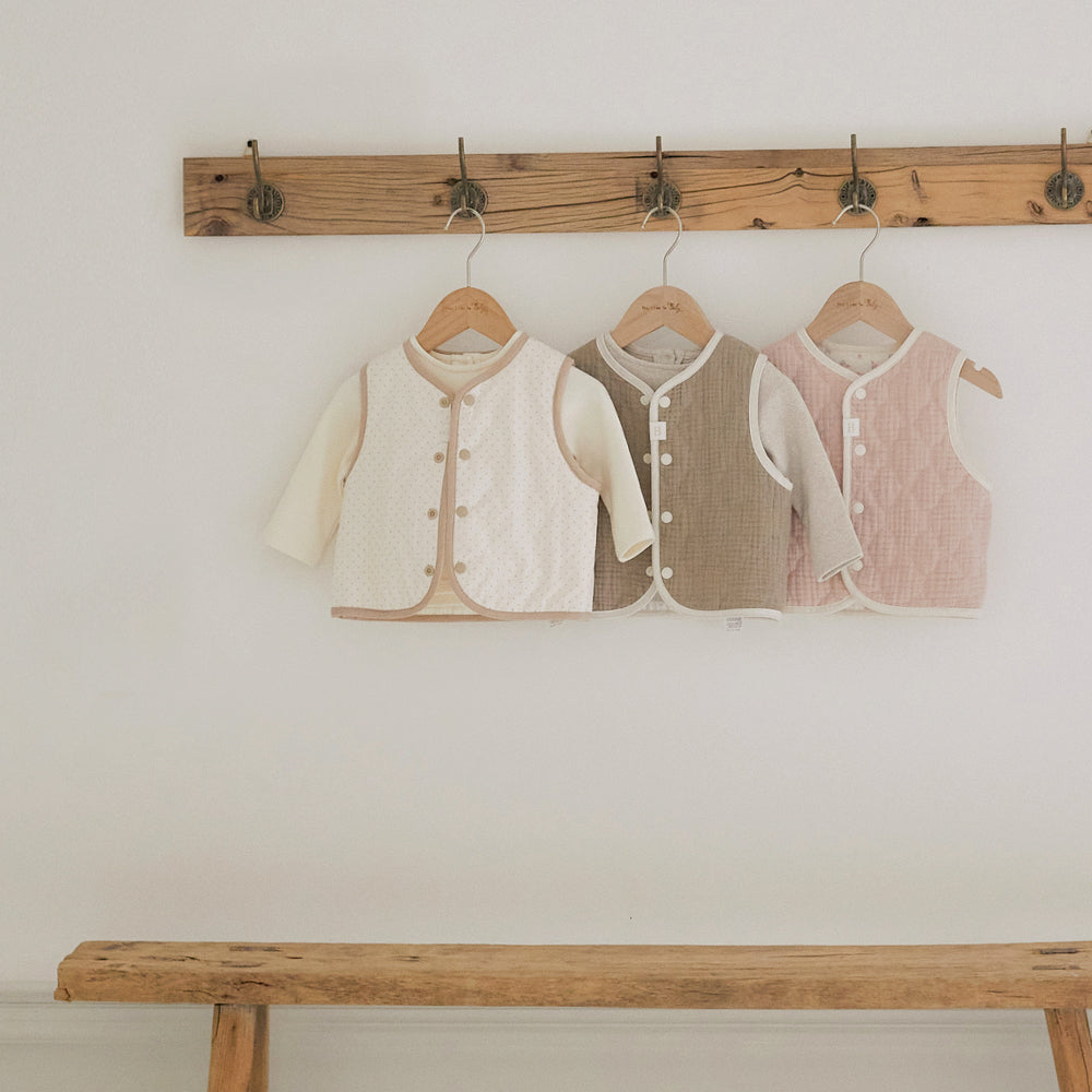 PASTEL REVERSIBLE VEST - BROWN