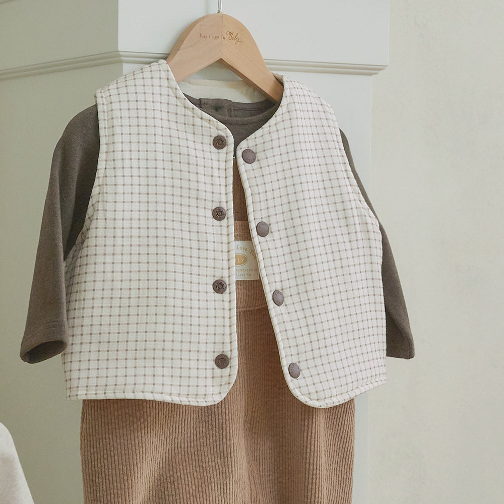 LANDEON REVERSIBLE VEST - CREAM