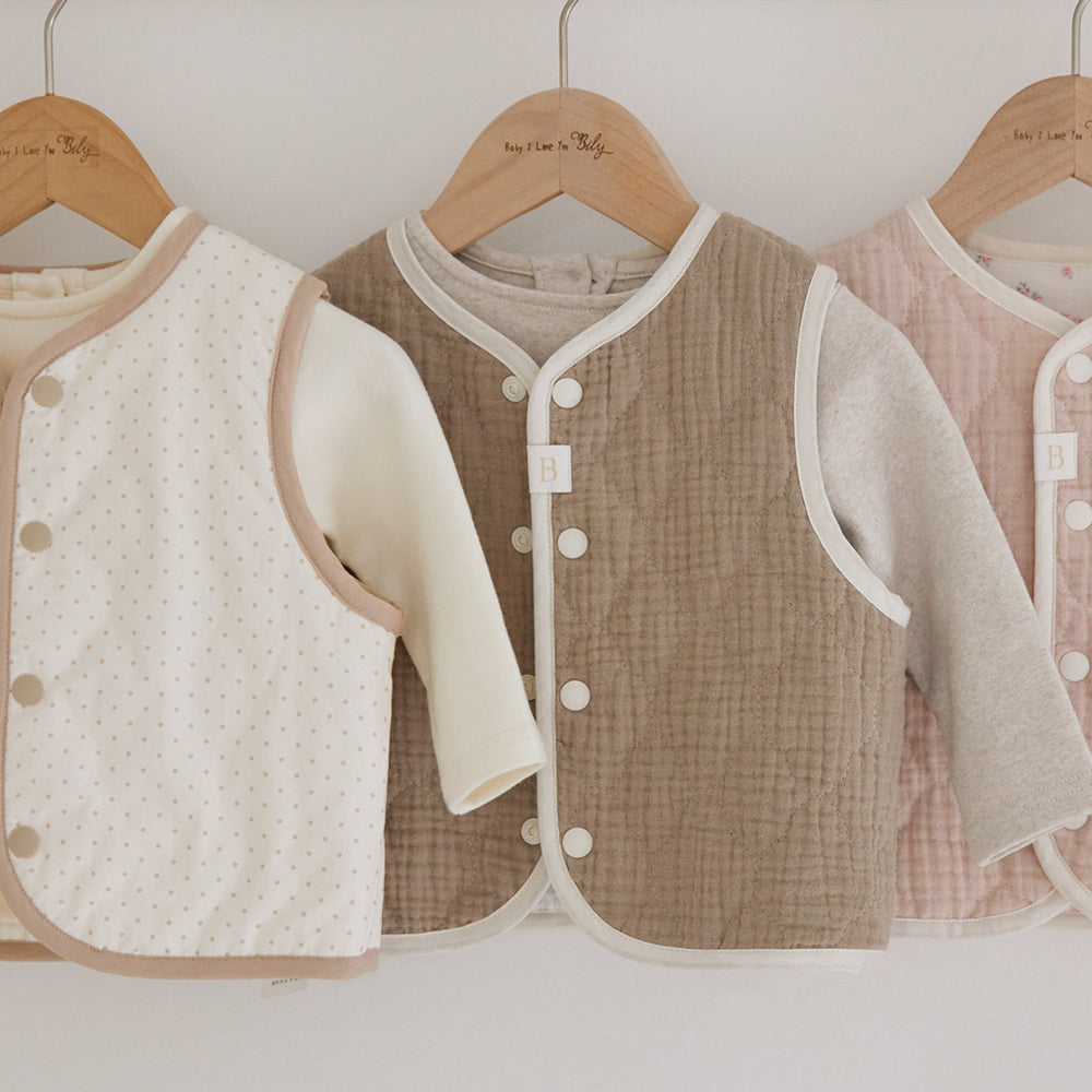 PASTEL REVERSIBLE VEST - BROWN