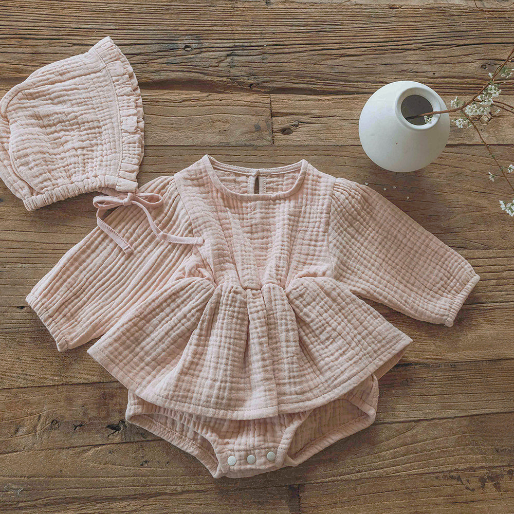 CREAM ROMPER - PINK