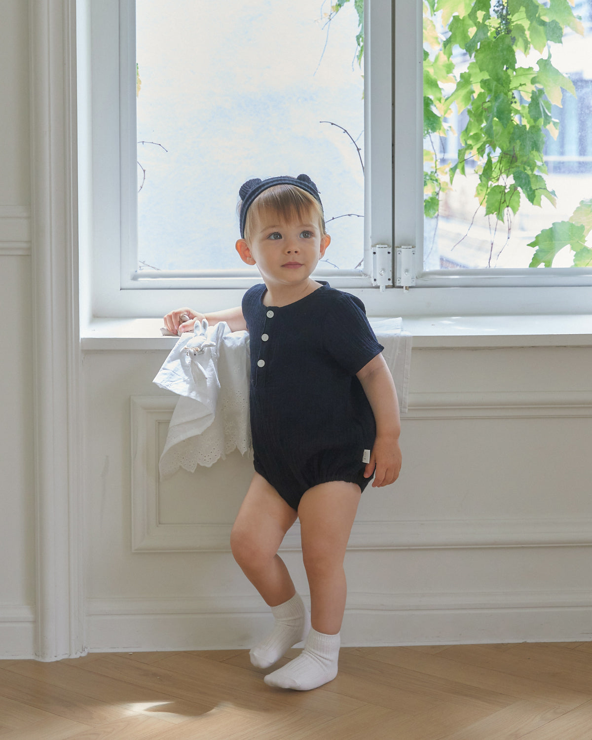 Mandy button Bodysuit-Black