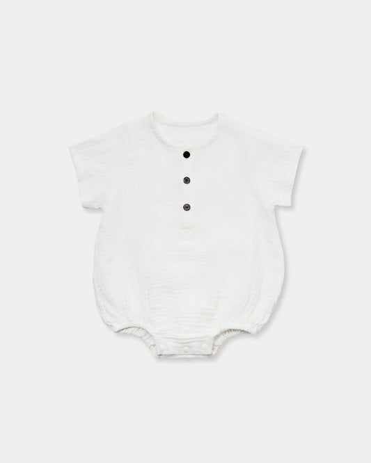 Mandy button Bodysuit-White