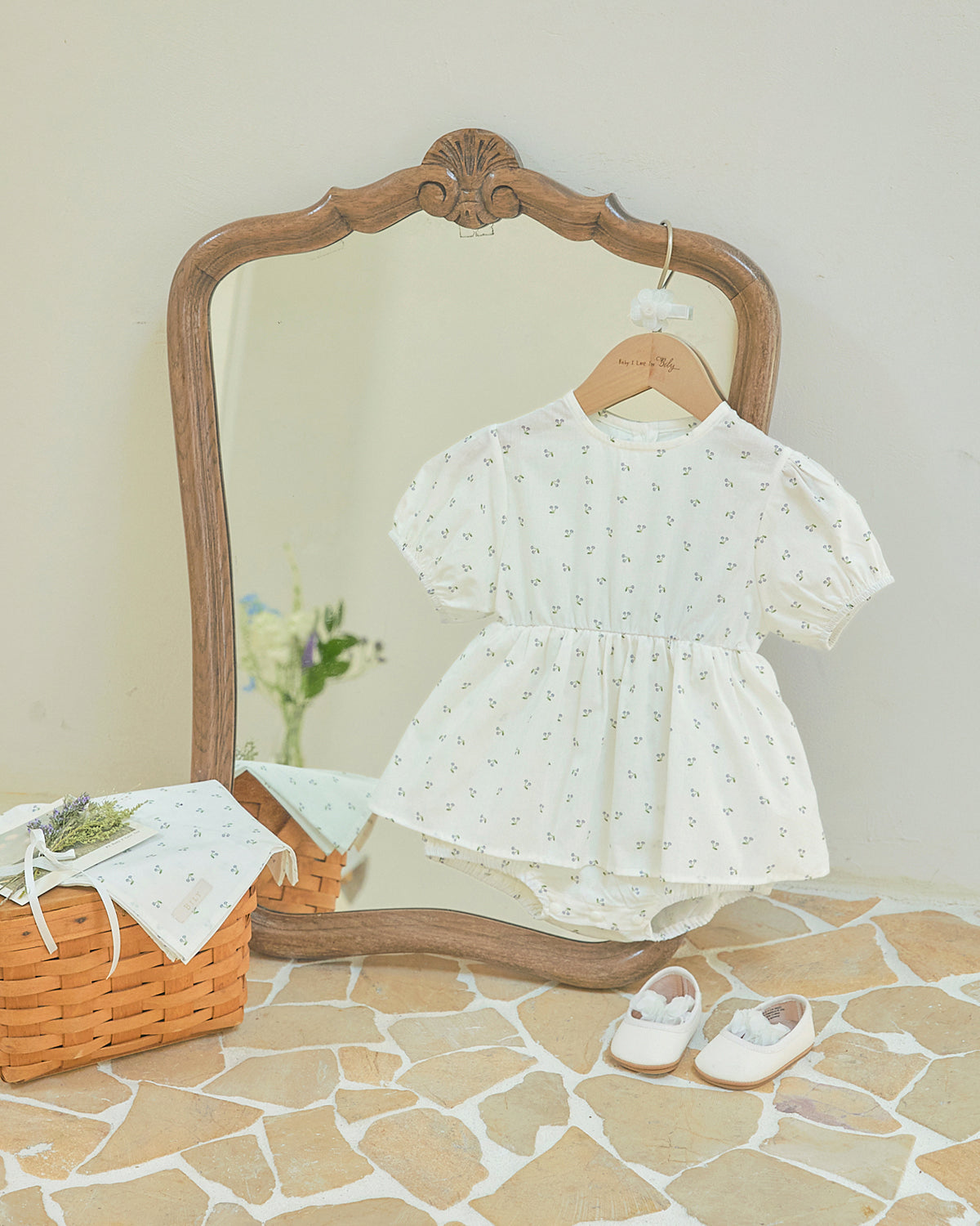 Blue Cherry Romper-Blue