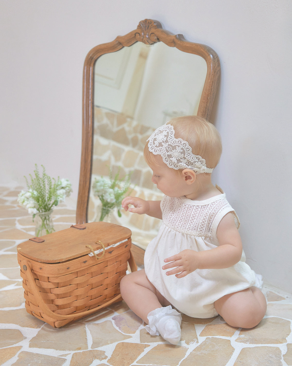 Gloria Baby Headband-Ivory