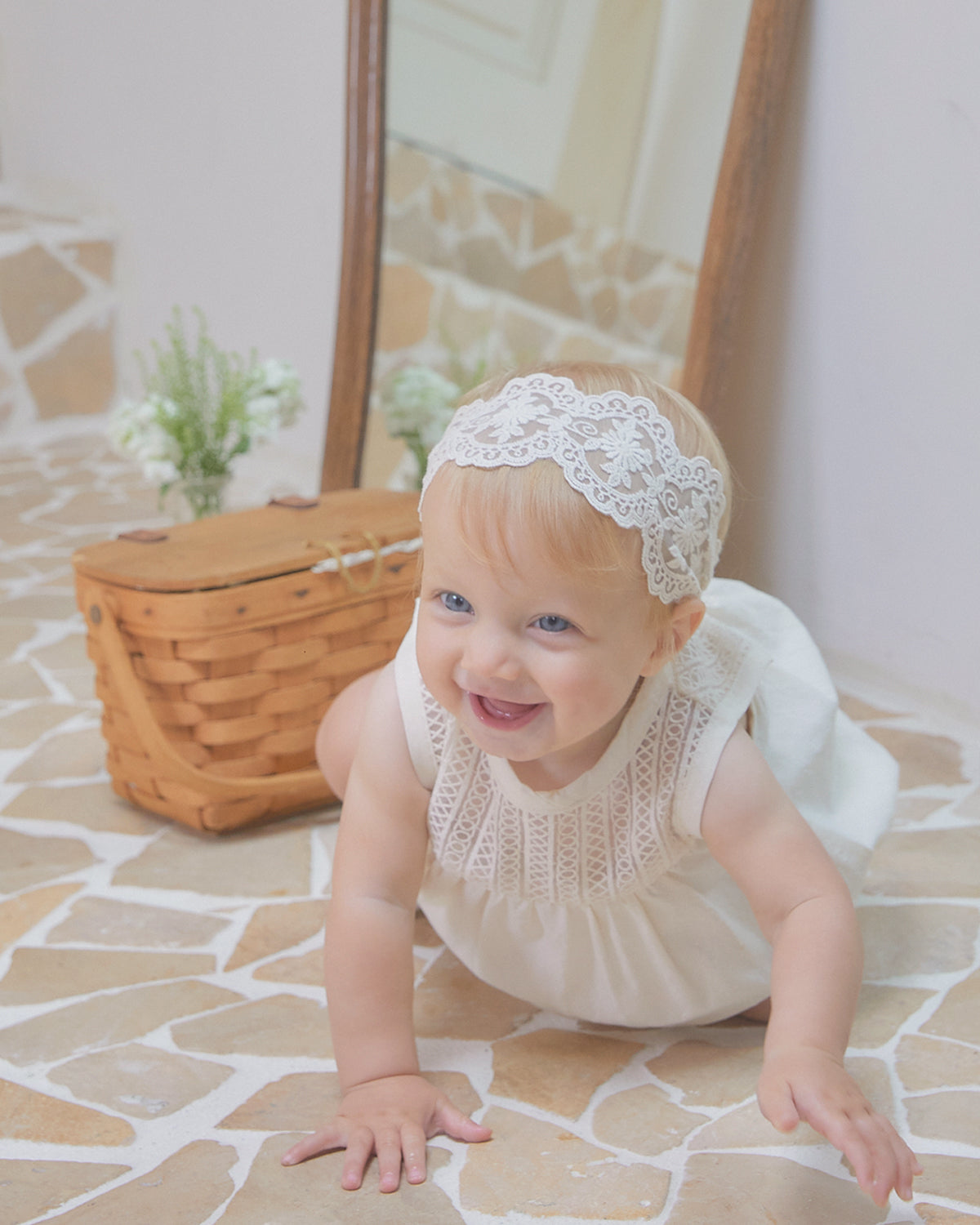 Gloria Baby Headband-Ivory