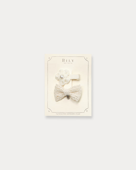 Dia Hairclip Set-Cream