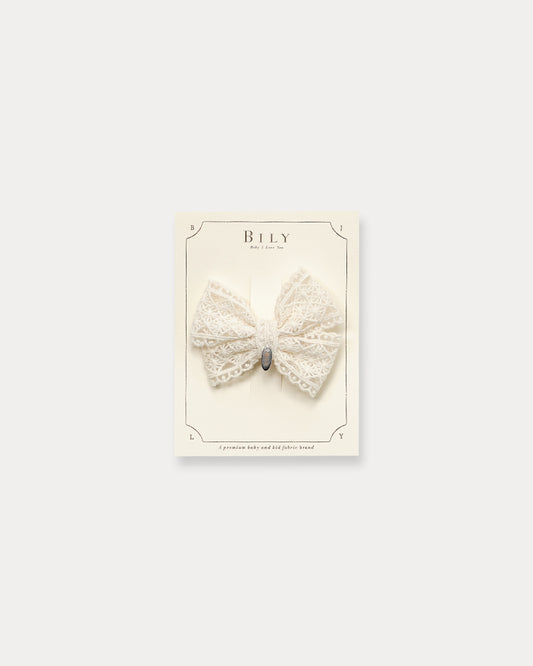 Dia Ribbon Hairclip-Cream